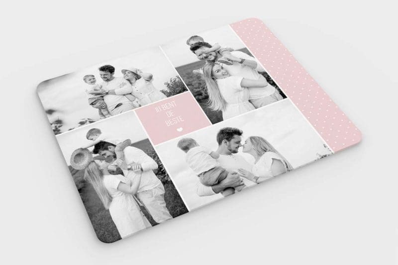 Muismat XL - Collage roze