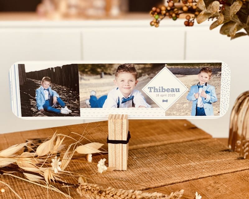 Bedankkaartjes - Klaskaartje blauw strikje