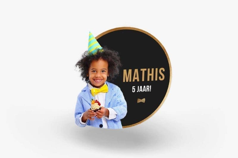 Silhouette Magneet - Gouden strikje met zwart