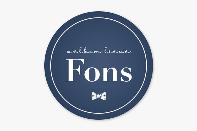 Naamstickers - Fons Strik Blauw